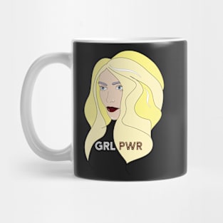 Women Portrait Illustration GRL Pwr Light Hair black Mug